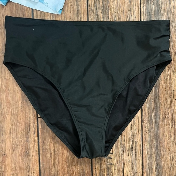 Two Piece Swimsuit Tankini Size 1X 1XL Marble Print White Green Gold - Picture 11 of 14